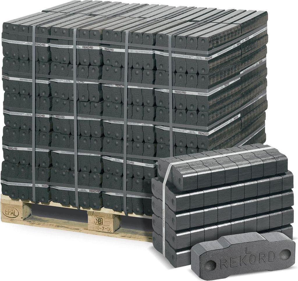 Rekord Braunkohlebriketts 25kg x 40 Gebinde 1000kg Palette