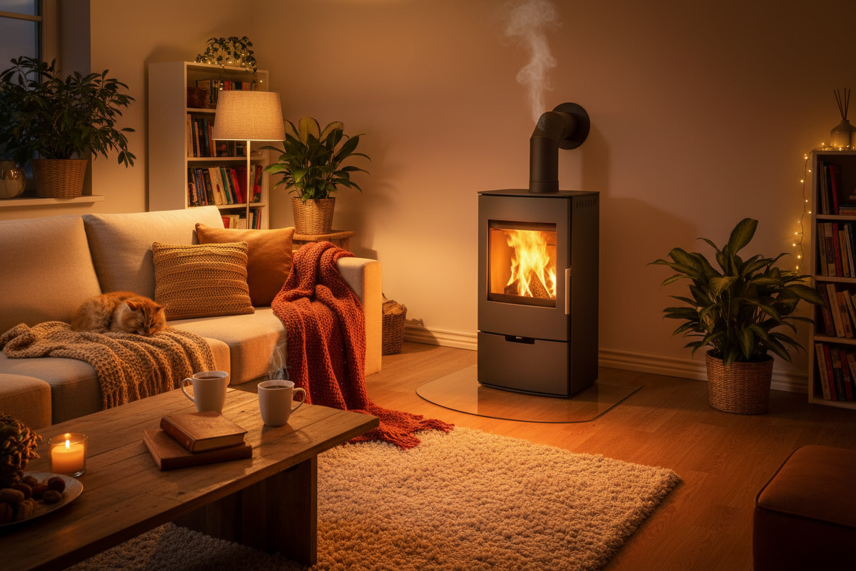 image of pallet stove warmed 